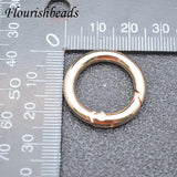 20pcs/lot 25x25mm Plated O Ring Openable Round Spring Clasp Carabiner Keychains
