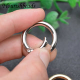 20pcs/lot 25x25mm Plated O Ring Openable Round Spring Clasp Carabiner Keychains