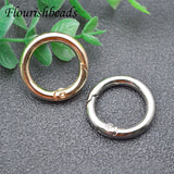 20pcs/lot 25x25mm Plated O Ring Openable Round Spring Clasp Carabiner Keychains