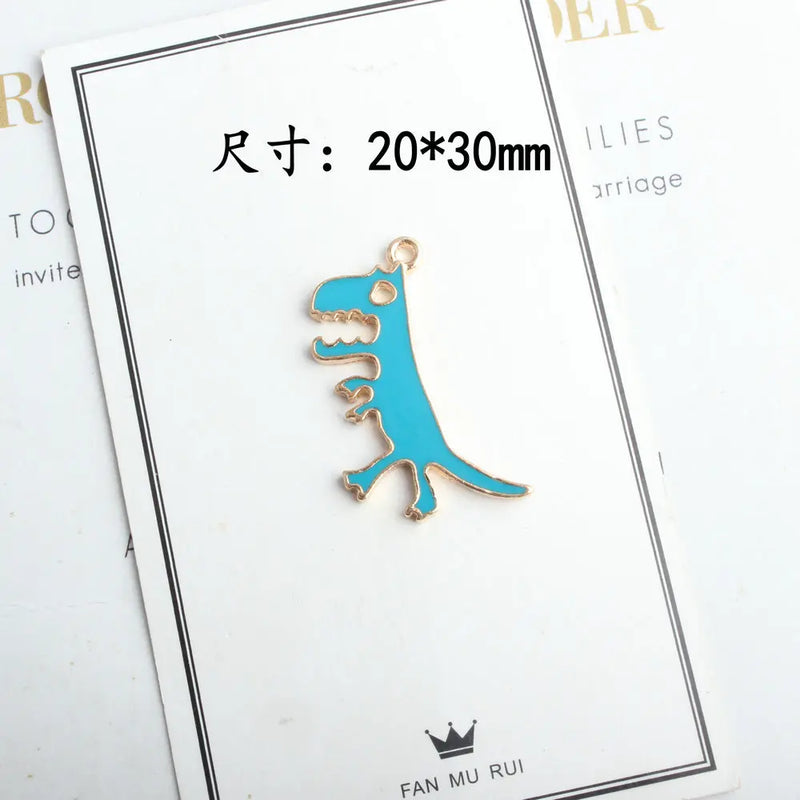20pcs Cartoon Dinosaur Alloy Pendant DIY Jewelry Accessories