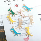 20pcs Cartoon Dinosaur Alloy Pendant DIY Jewelry Accessories