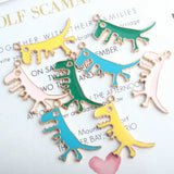 20pcs Cartoon Dinosaur Alloy Pendant DIY Jewelry Accessories