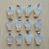 Carved Opal Stone Angel Charms Pendants for Necklace Making