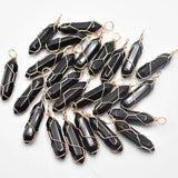 20pcs Stone Pillar Iron Wire Pendants for Jewelry Making