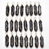 20pcs Stone Pillar Iron Wire Pendants for Jewelry Making