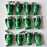 20pcs/lot Malachite Carved Angel Pendants for Jewelry Making