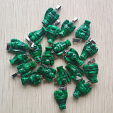 20pcs Malachite Stone Carved Angel Pendants for Jewelry Making