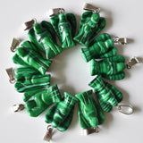 20pcs/lot Malachite Carved Angel Pendants for Jewelry Making