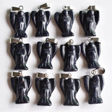 20pcs Carved Sand Stone Angel Charms Pendants for Jewelry Making