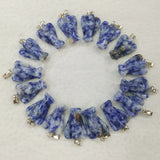 20pcs Sodalite Stone Angel Charms Pendants for Jewelry Making