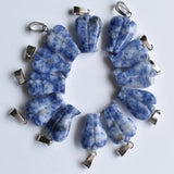 20pcs Natural Sodalite Stone Angel Charms Pendants for Jewelry Making