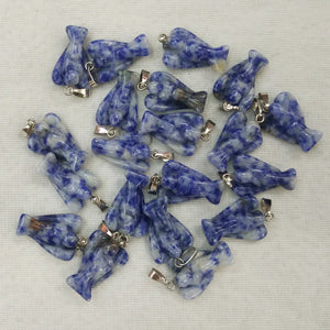 20pcs Sodalite Stone Angel Charms Pendants for Jewelry Making