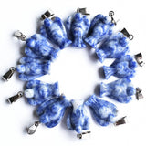 20pcs Natural Sodalite Stone Angel Charms Pendants for Jewelry Making