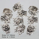 20pcs Lion Head Tibetan Silver Animal Beads for Bracelet Making