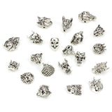 20pcs Lion Head Tibetan Silver Animal Beads for Bracelet Making