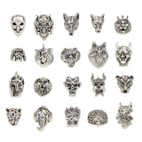 20pcs Lion Head Tibetan Silver Animal Beads for Bracelet Making