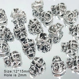 20pcs Lion Head Tibetan Silver Animal Beads for Bracelet Making