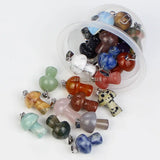 20pcs Natural Stone Mushroom Pendant Beads for Necklace Making