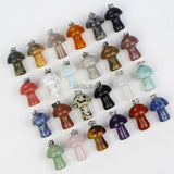 20pcs Natural Stone Mushroom Pendant Beads for Necklace Making