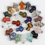 20pcs Natural Stone Mushroom Pendant Beads for Necklace Making