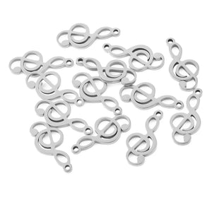 20pcs Musical Note Charms Stainless Steel Pendants DIY Craft