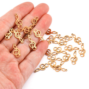 20pcs Musical Note Charms Stainless Steel Pendants DIY Craft