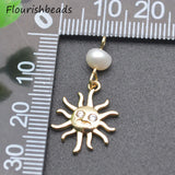 20pcs/lot Smiley Sun Charms CZ Pave Beads for DIY Jewelry