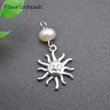 20pcs/lot Smiley Sun Charms CZ Pave Beads for DIY Jewelry