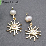 20pcs/lot Smiley Sun Charms CZ Pave Beads for DIY Jewelry