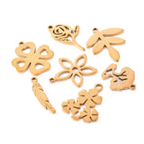 20pcs Stainless Steel Plant Flower Leaf Charms DIY Jewelry Making Accessories