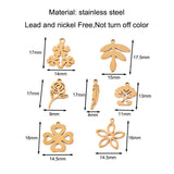 20pcs Stainless Steel Plant Flower Leaf Charms DIY Jewelry Making Accessories