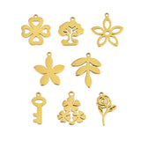20pcs Stainless Steel Plant Flower Leaf Charms DIY Jewelry Making Accessories