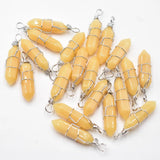 20pcs Crystal Pillar Point Pendants for Jewelry Making