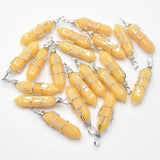 20pcs Crystal Pillar Point Pendants for Jewelry Making