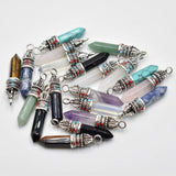 20pcs Natural Stone Crystal Charms Pendants for Jewelry Making