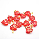 20pcs Wire Wrap tree of life heart glass crystal mixed pendants