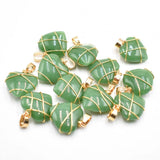 20pcs Wire Wrap tree of life heart glass crystal mixed pendants