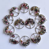 20pcs Natural Stone Tree of Life Wire Wrapped Pendants 30mm