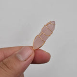 20pcs Natural Pink Quartz Stone Point Pendants for Jewelry Making