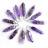 20pcs Tiger Eye Stone Amethysts Pendants for Jewelry Making