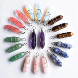 20pcs Tiger Eye Stone Amethysts Pendants for Jewelry Making