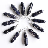 20pcs Tiger Eye Stone Amethysts Pendants for Jewelry Making