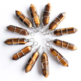 20pcs Tiger Eye Stone Amethysts Pendants for Jewelry Making