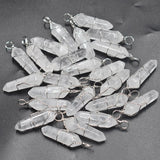 20pcs Natural Crystal Point Wire Pendants for Jewelry Making