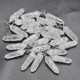 20pcs Natural Crystal Point Wire Pendants for Jewelry Making