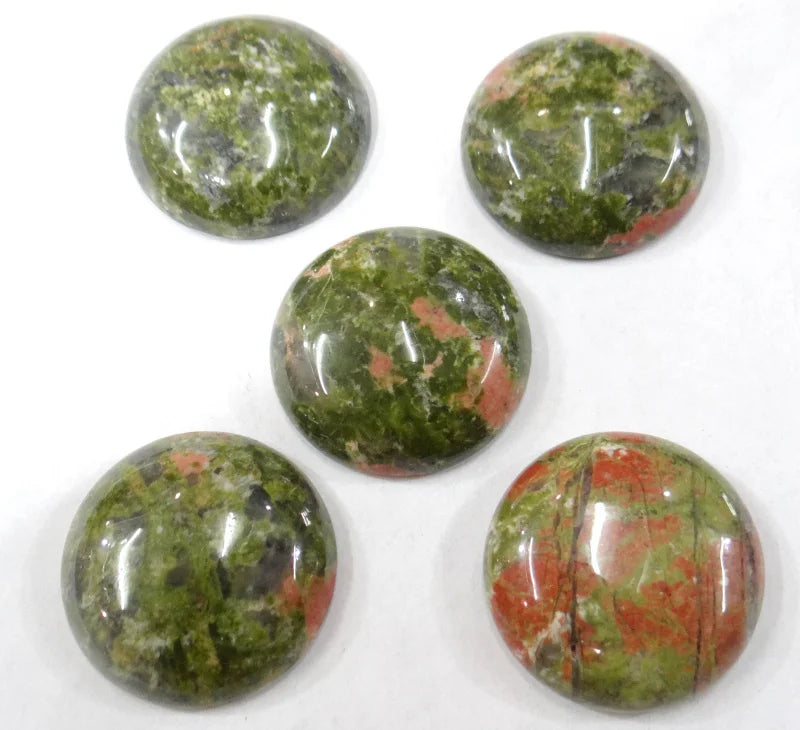 20pcs 25mm Round Unakite Cabochons for DIY Jewelry Making