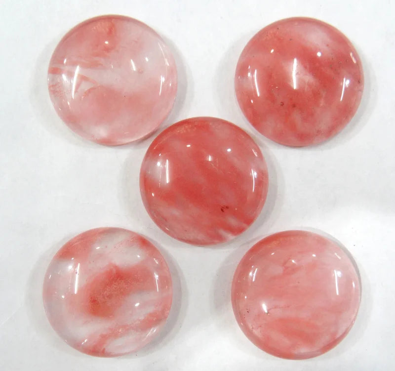 20pcs 25mm Cherry Quartz Cabochons for DIY Jewelry Making
