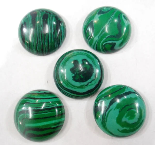 20pcs Natural Malachite Cabochons 25mm No Hole Beads DIY Jewelry Making