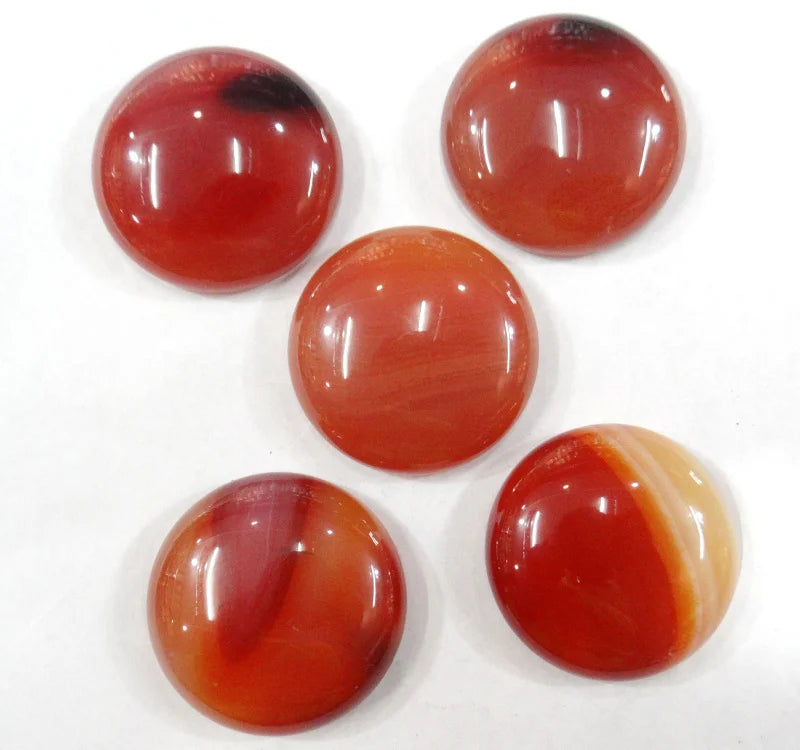 20pcs 25mm Red Agate Cabochons for DIY Jewelry Making