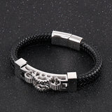 Men's Motorcycle Gear Leather Cord Bracelet